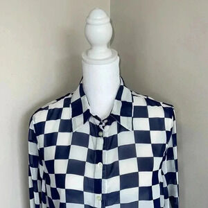 Joe Fresh Sheer Checkered Print Blouse​​